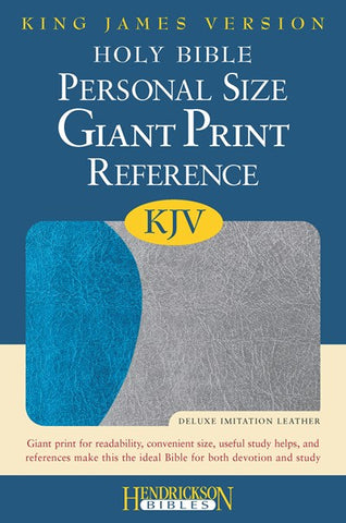 KJV Personal Size Giant Print Reference Bible, Blue/Gray, Flexisoft (Imitation Leather)