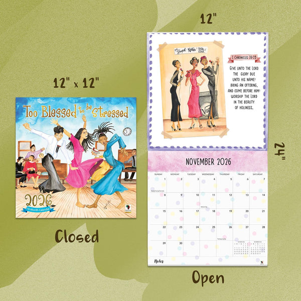 Too Blessed to be Stressed 2026 Wall Calendar