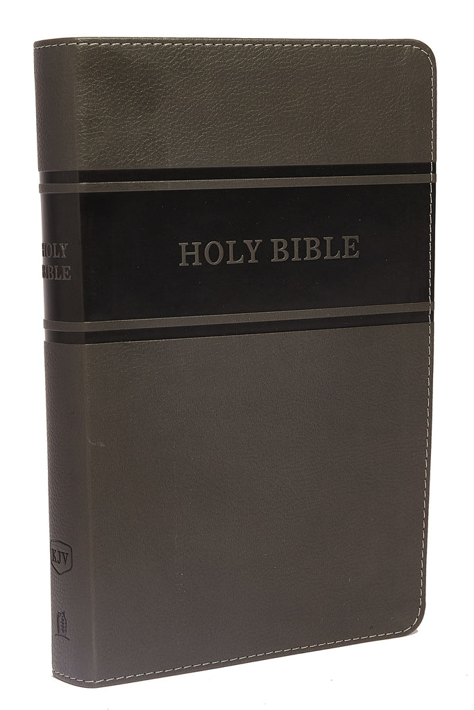 KJV Deluxe Gift Bible, Gray Leathersoft, Red Letter, Comfort Print: King James Version