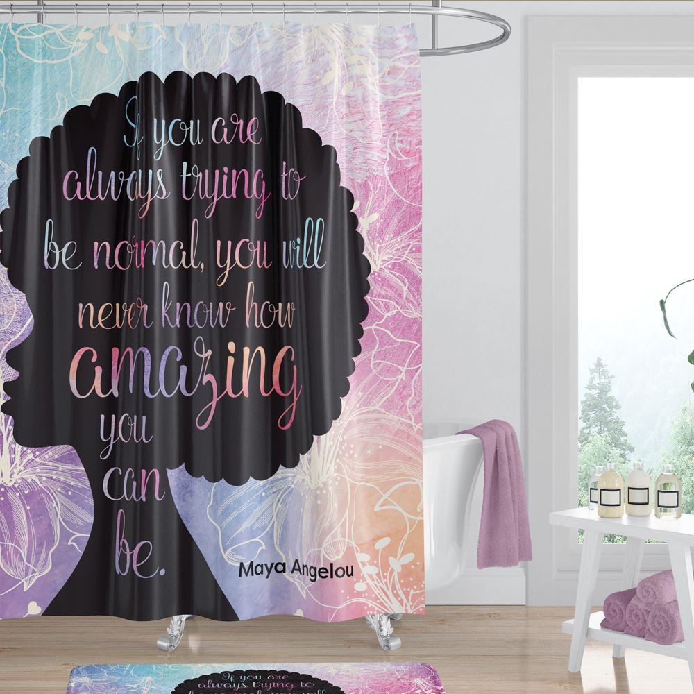 Maya Angelou Amazing Afro African American Shower Curtain