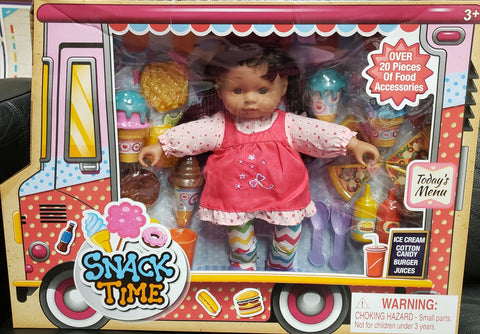 Snack Time Afrocentric doll with over 20 pieces of food accessories